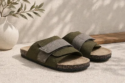 ONF-SLP-121 | Men's Adjustable Cross-Strap Comfort Slippers - ONE FIT