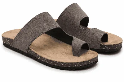 ONF-SLP-140 | Men's Toe-Loop Comfort Slippers Grey - ONE FIT