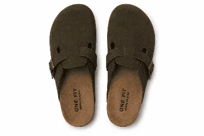 ONF-CLG-3040 | Men's Buckle Comfort Clogs Olive - ONE FIT