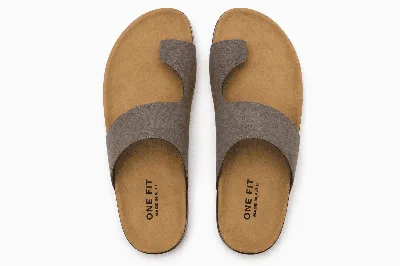 ONF-SLP-140 | Men's Toe-Loop Comfort Slippers Grey - ONE FIT