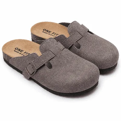 ONF-CLG-3040 | Men's Buckle Comfort Clogs Grey - ONE FIT