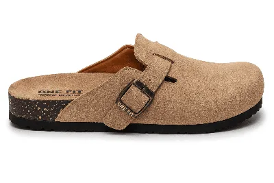 ONF-CLG-3040 | Men's Buckle Comfort Clogs Beige - ONE FIT