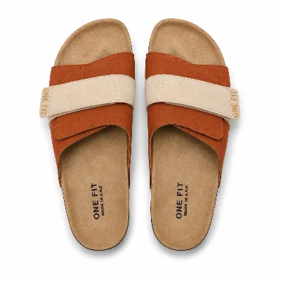 ONF-SLP-121 | Men's Adjustable Cross-Strap Comfort Slippers Havana - ONE FIT