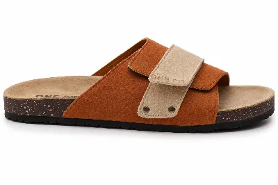 ONF-SLP-121 | Men's Adjustable Cross-Strap Comfort Slippers Havana - ONE FIT