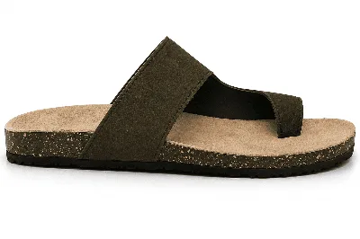 ONF-SLP-140 | Men's Toe-Loop Comfort Slippers Olive - ONE FIT