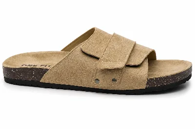 ONF-SLP-121 | Men's Adjustable Cross-Strap Comfort Slippers Beige - ONE FIT