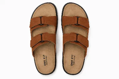 ONF-SLP-111 | Men's Double-Strap Comfort Slippers Havana - ONE FIT