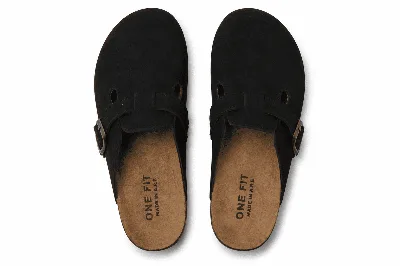 ONF-CLG-3040 | Men's Buckle Comfort Clogs Black - ONE FIT