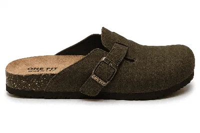 ONF-CLG-2020 | Women's Buckle Comfort Clogs Olive - ONE FIT