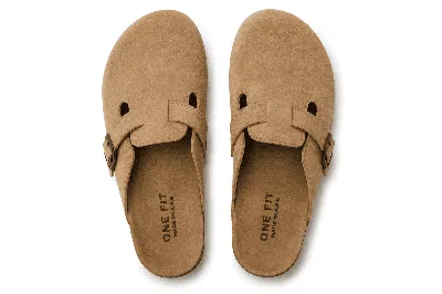 ONF-CLG-2020 | Women's Buckle Comfort Clogs Beige - ONE FIT
